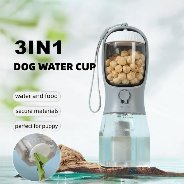 👉 OURCARTS™ 3-in-1 Dog Water Bottle – Portable Pet Travel Feeding & Waste Kit