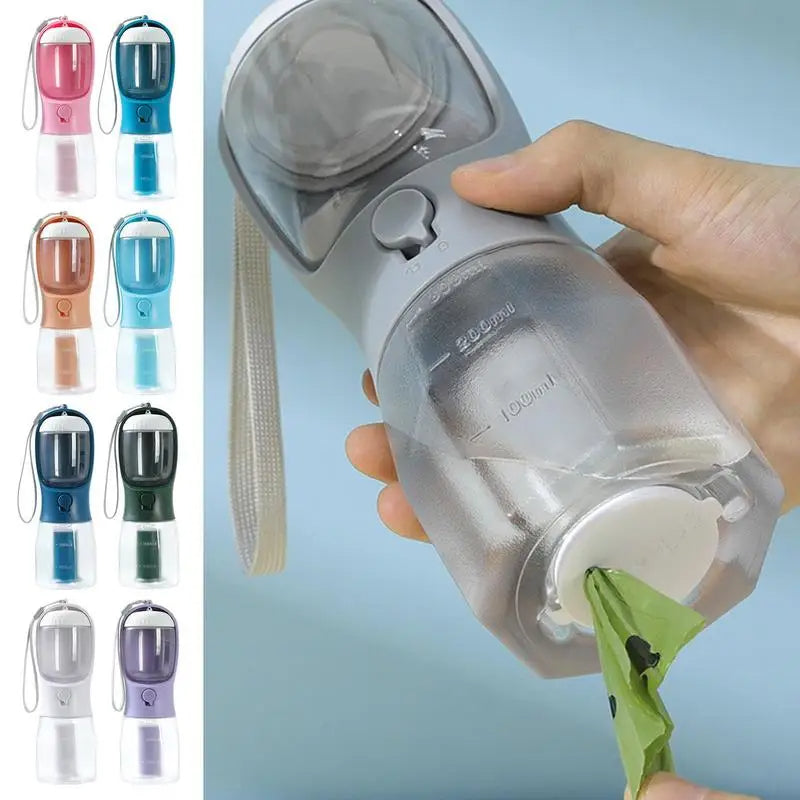 👉 OURCARTS™ 3-in-1 Dog Water Bottle – Portable Pet Travel Feeding & Waste Kit