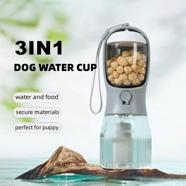 👉 OURCARTS™ 3-in-1 Dog Water Bottle – Portable Pet Travel Feeding & Waste Kit